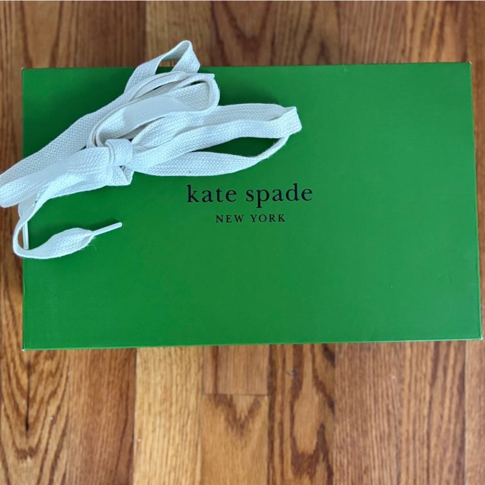 kate spade White Leather Sneakers with Black Spade Detail - Picture 12 of 12